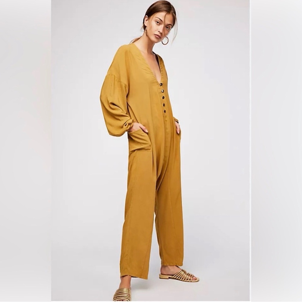 NWT Free People Intimately So So Soft Romper - yellow - sz M